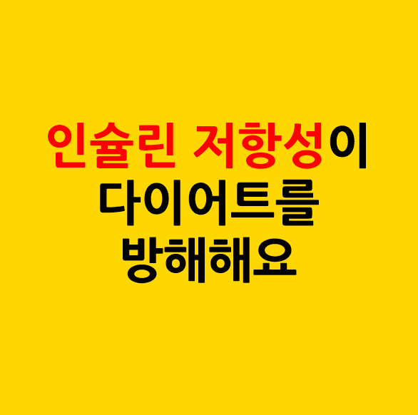 인슐린 저항성이 다이어트를 방해해요.