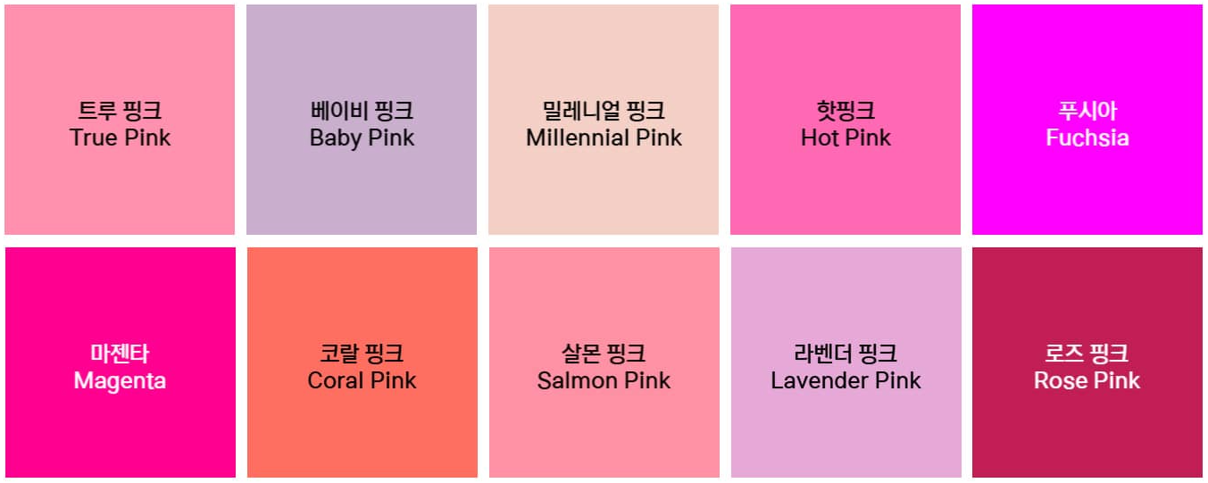 핑크의 종류