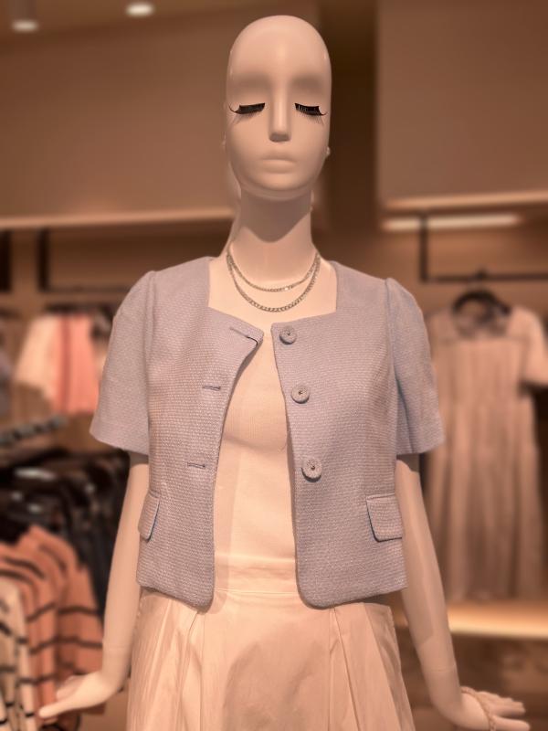 미쏘 스퀘어넥 반팔 트위드 자켓 MIWJKD513G