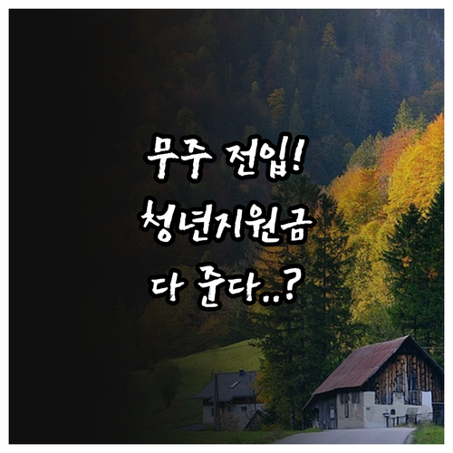 무주군 전입 혜택과 청년 정착 지원금..