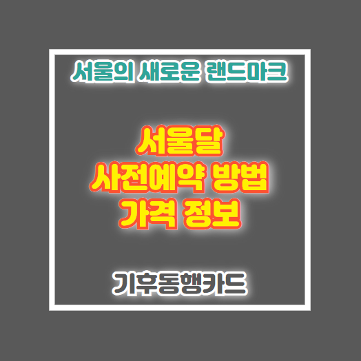 서울달 사전 예약 방법 가격