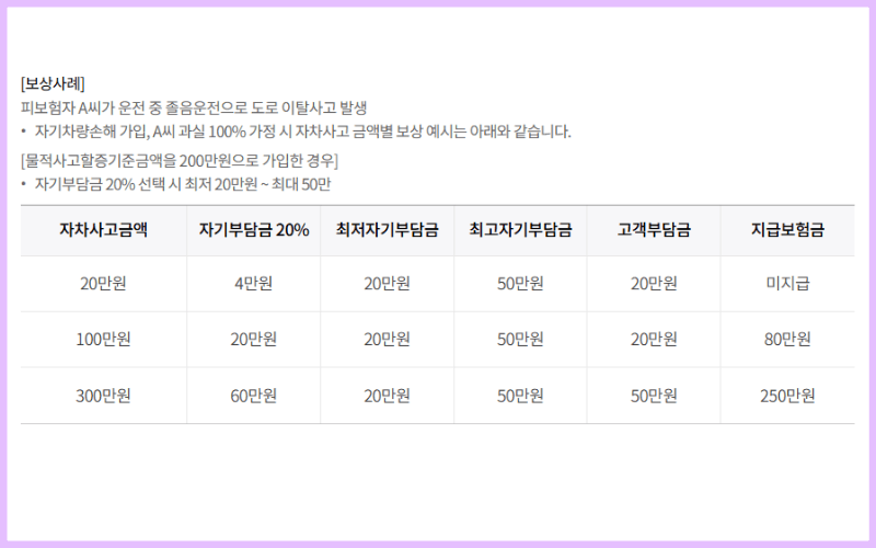 자기-차량손해담보