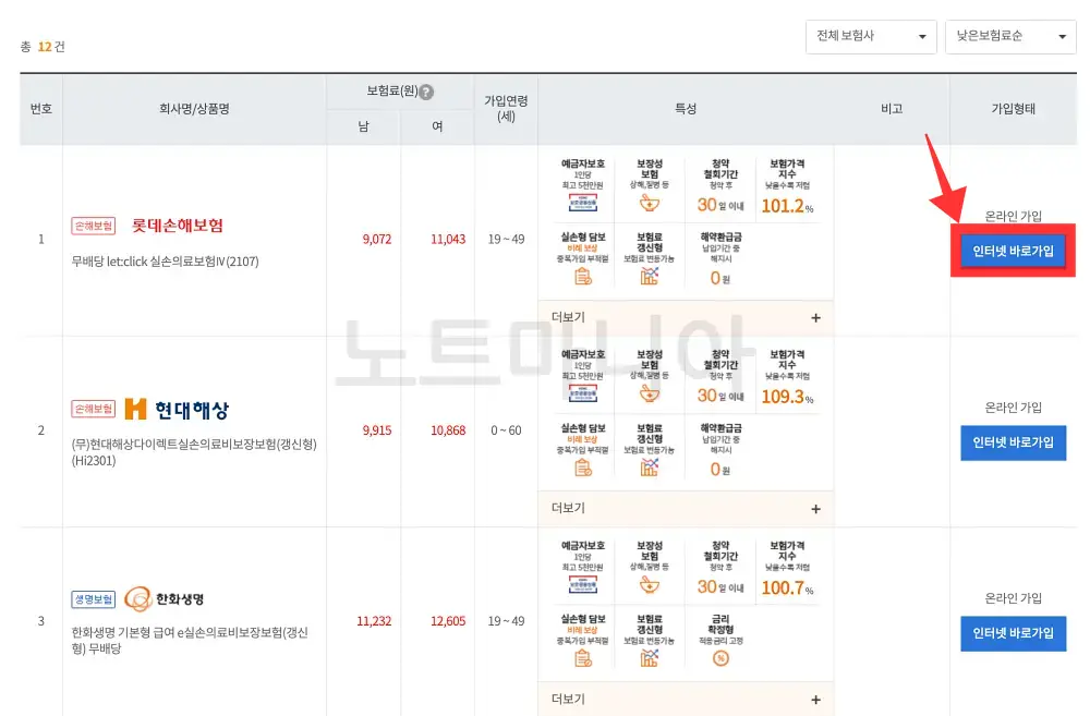 실비보험 최저가 비교 가입방법04