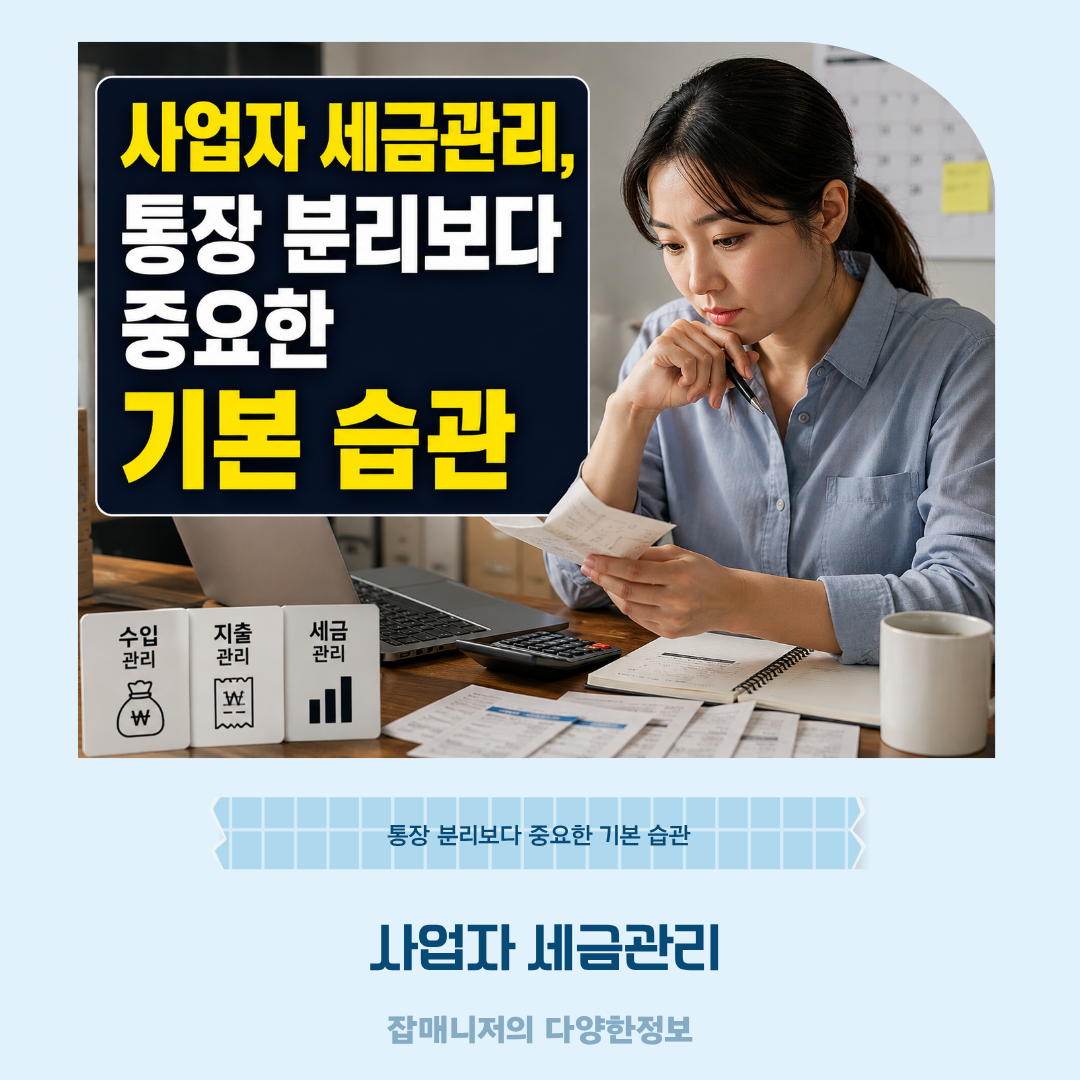사업자 세금관리, 통장 분리보다 중요한 기본 습관
