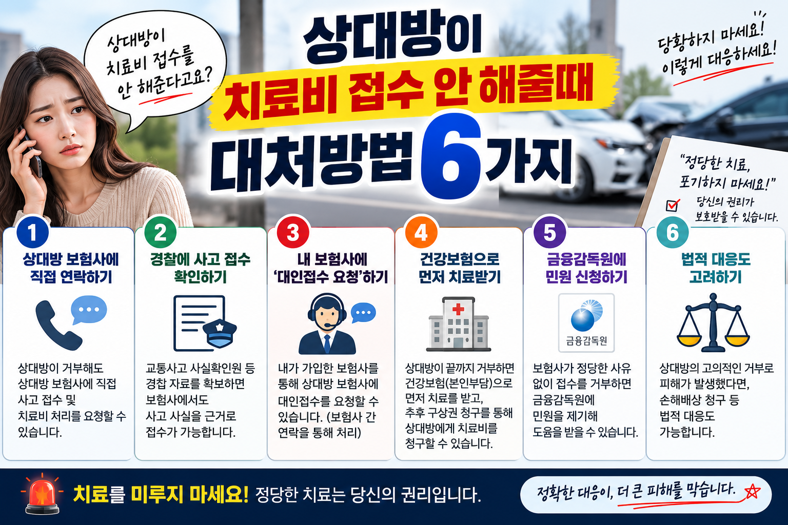 교통사고 대인접수 거부하면? 대처방법6가지