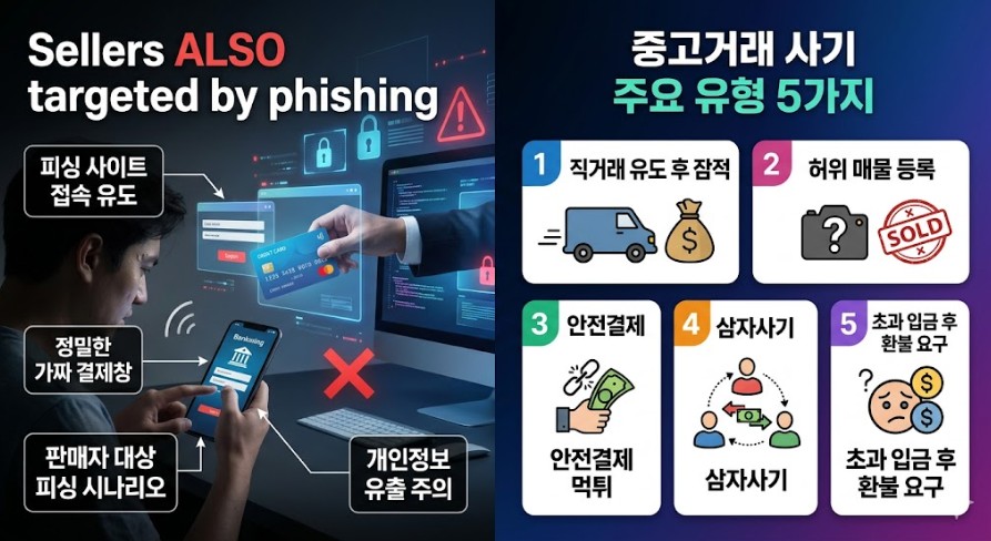 중고거래 사기 유형 분석, 판매자도 털리는 신종 피싱 시나리오 총정리