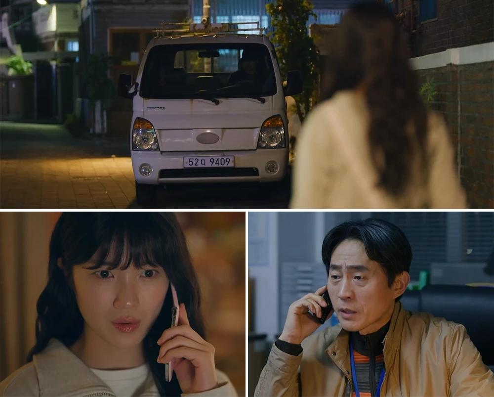 김형사에게-집근처에서-범인의-트럭을-봤다고-확인-부탁하는-솔이