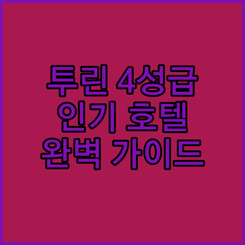 이탈리아 투린 인기 4성급 호텔 5선..