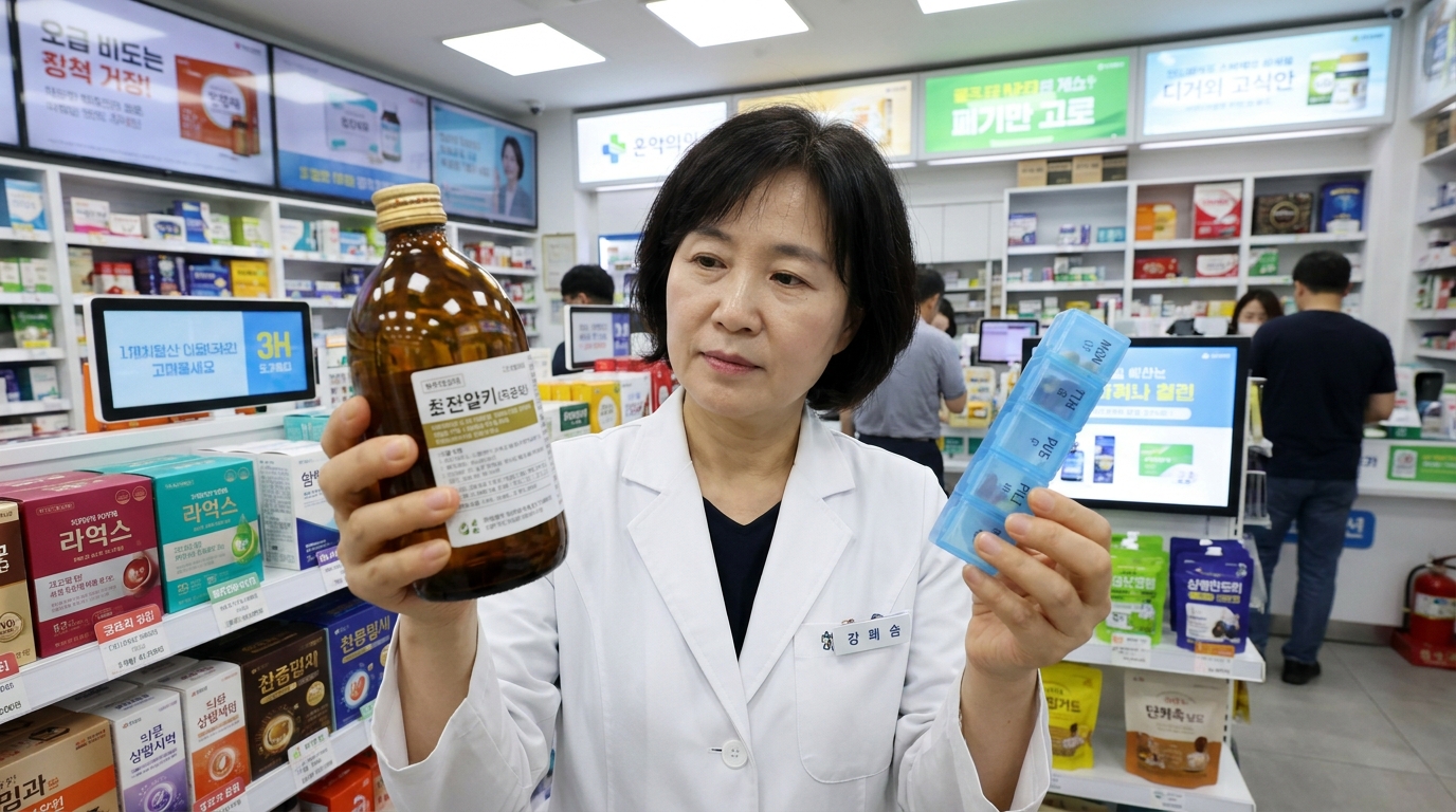 대장내시경 세정제 물약과 알약의 형태 비교 이미지