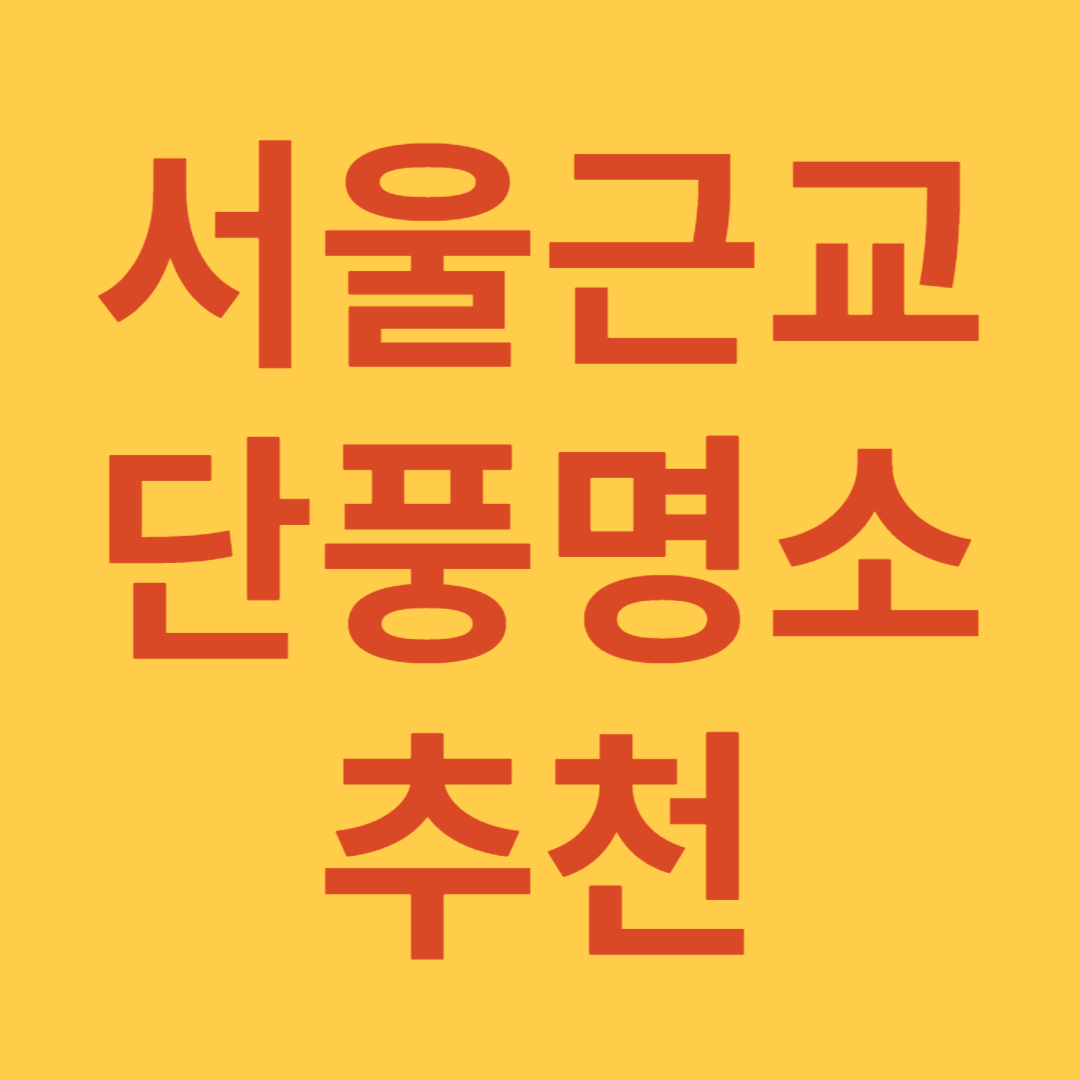 서울근교 단풍명소 추천