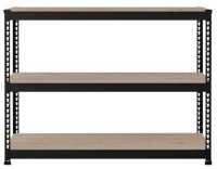 스피드랙 조립식 철제 앵글 선반, 블랙, 3단