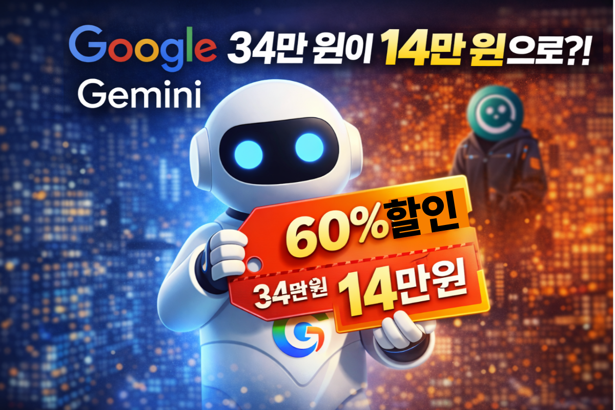 구글 제미나이 AI 프로 연간 구독료 60% 할인 프로모션 안내 이미지