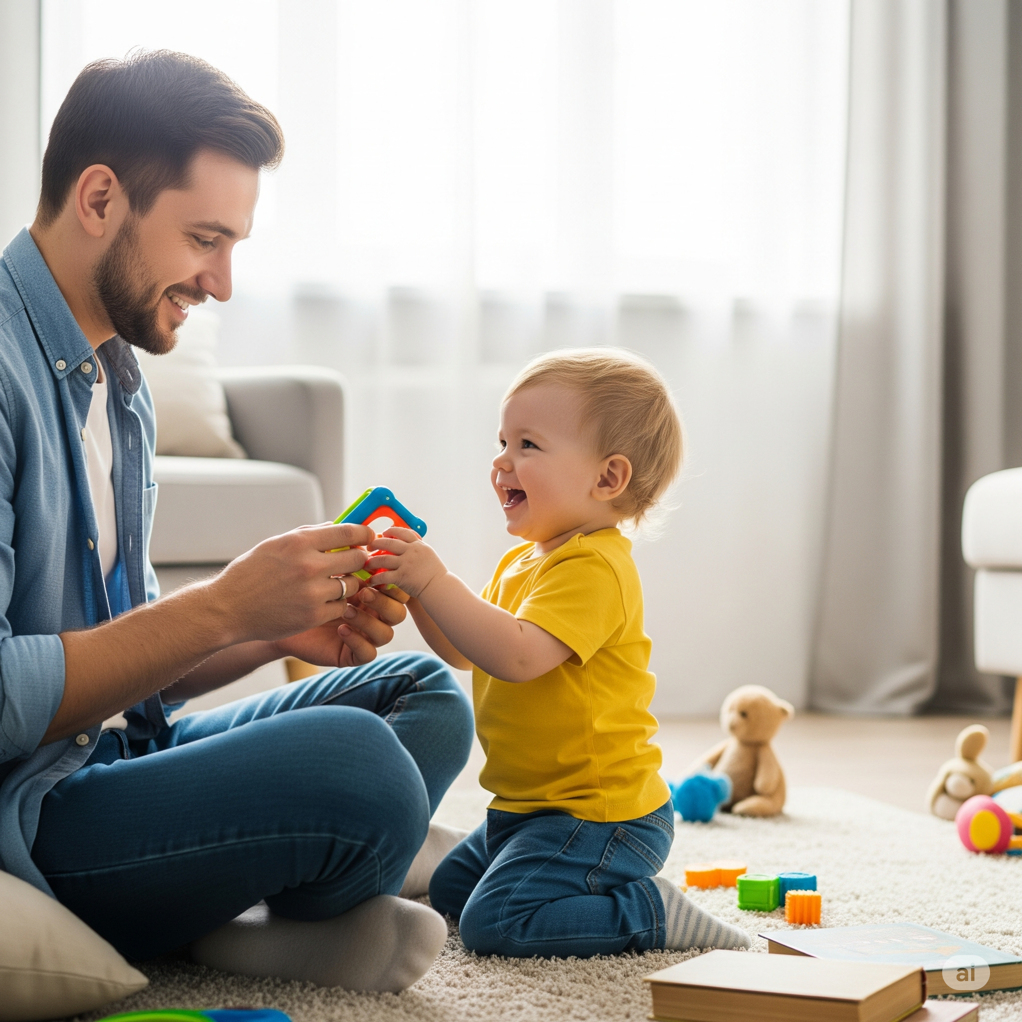 아기를 돌보는 아빠
