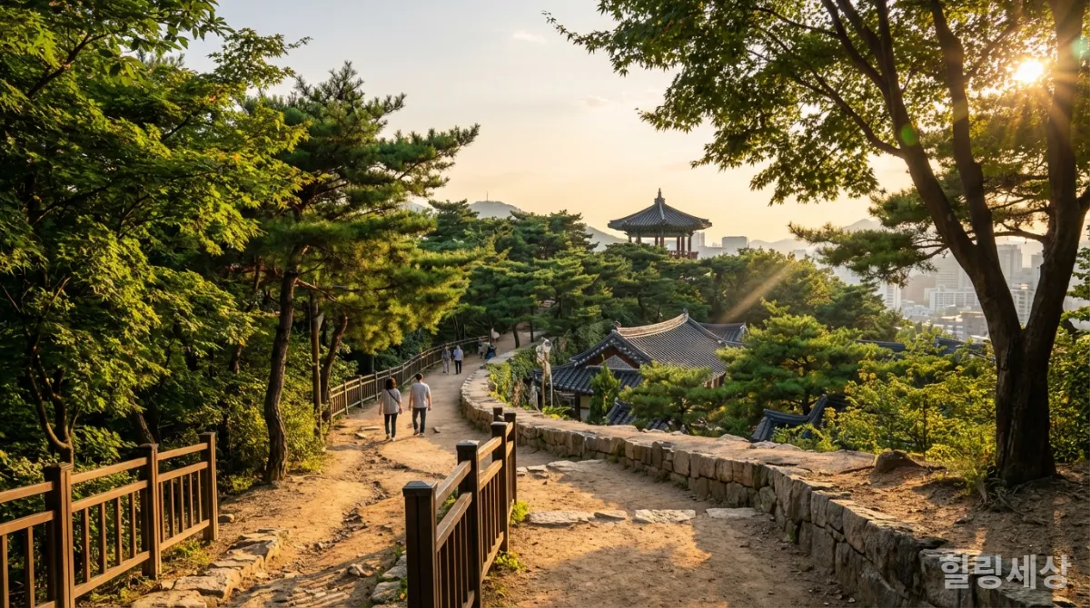 서울 인왕산 자락길의 고요한 산책로