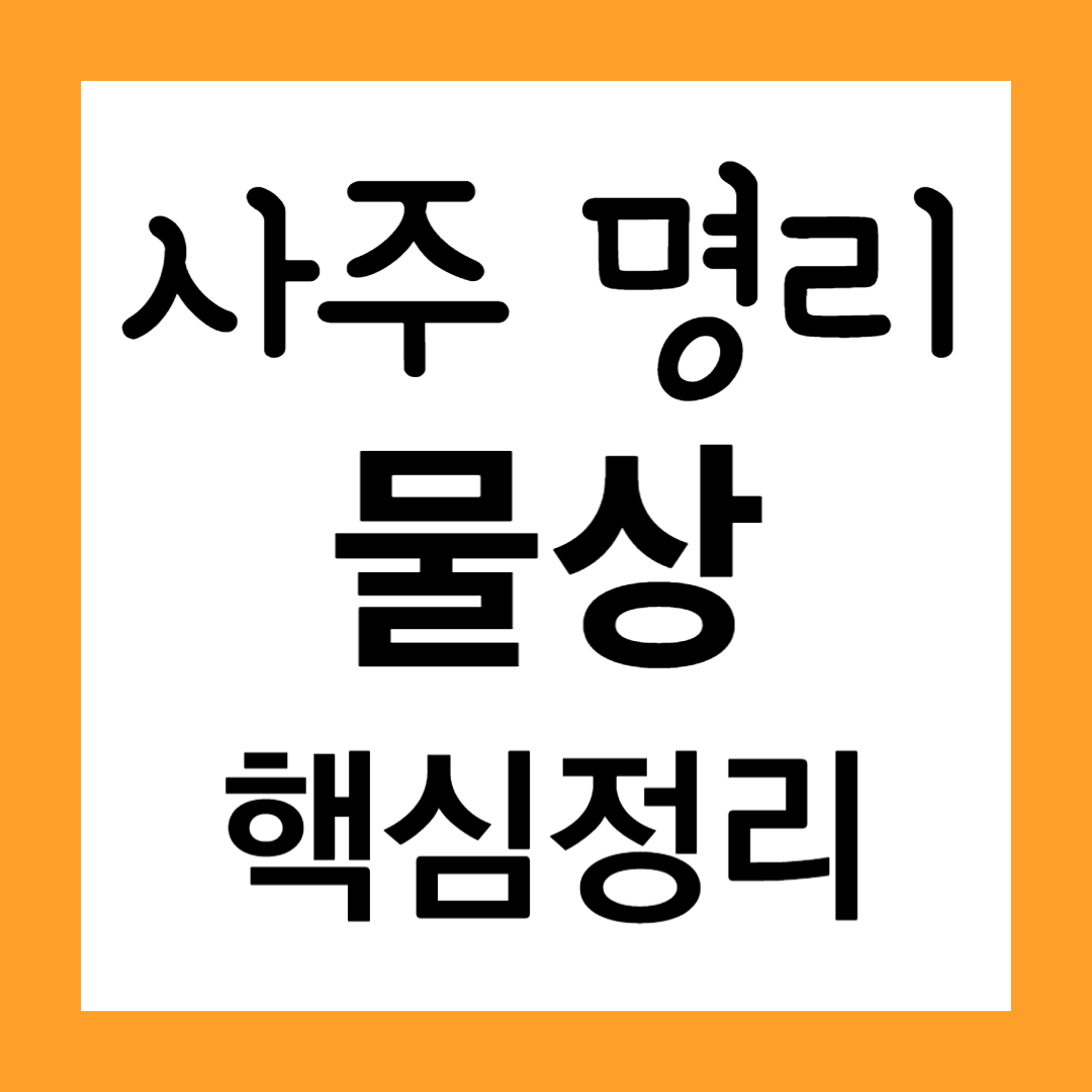 사주 명리 물상 핵심 정리