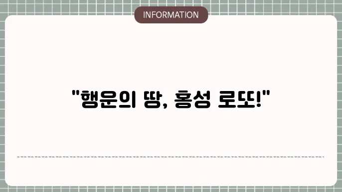 홍성로또명당: 잇따른 닰첨 지역