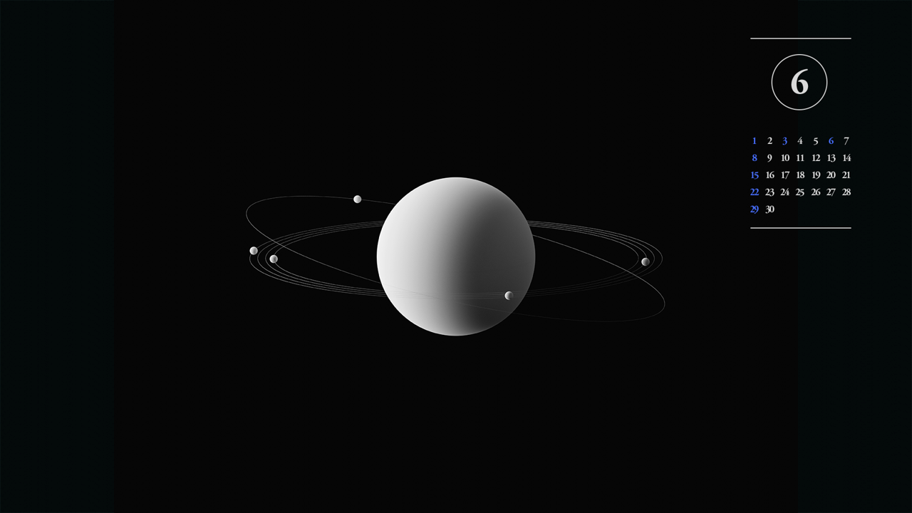 12 행성 모형 A - 2025년6월 노트북배경화면