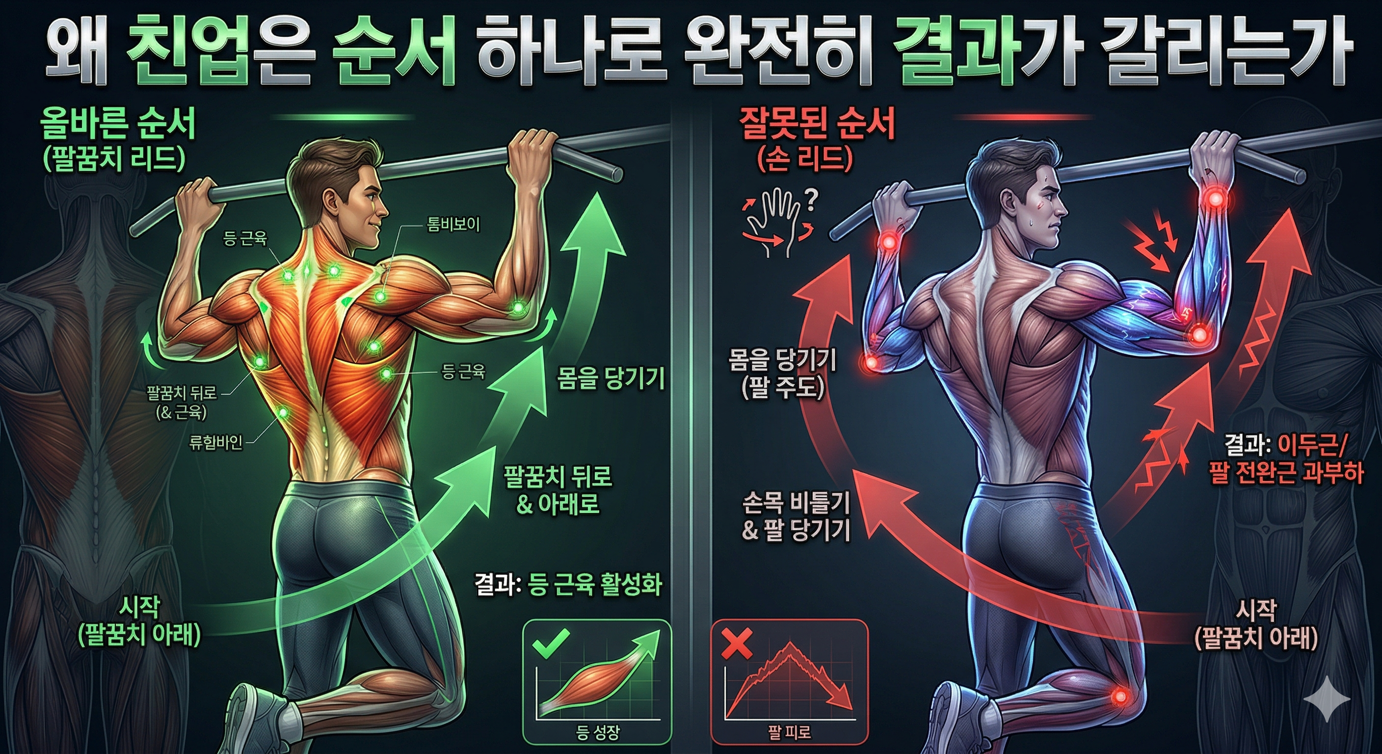 왜 친업은 순서 하나로 완전히 결과가 갈리는가