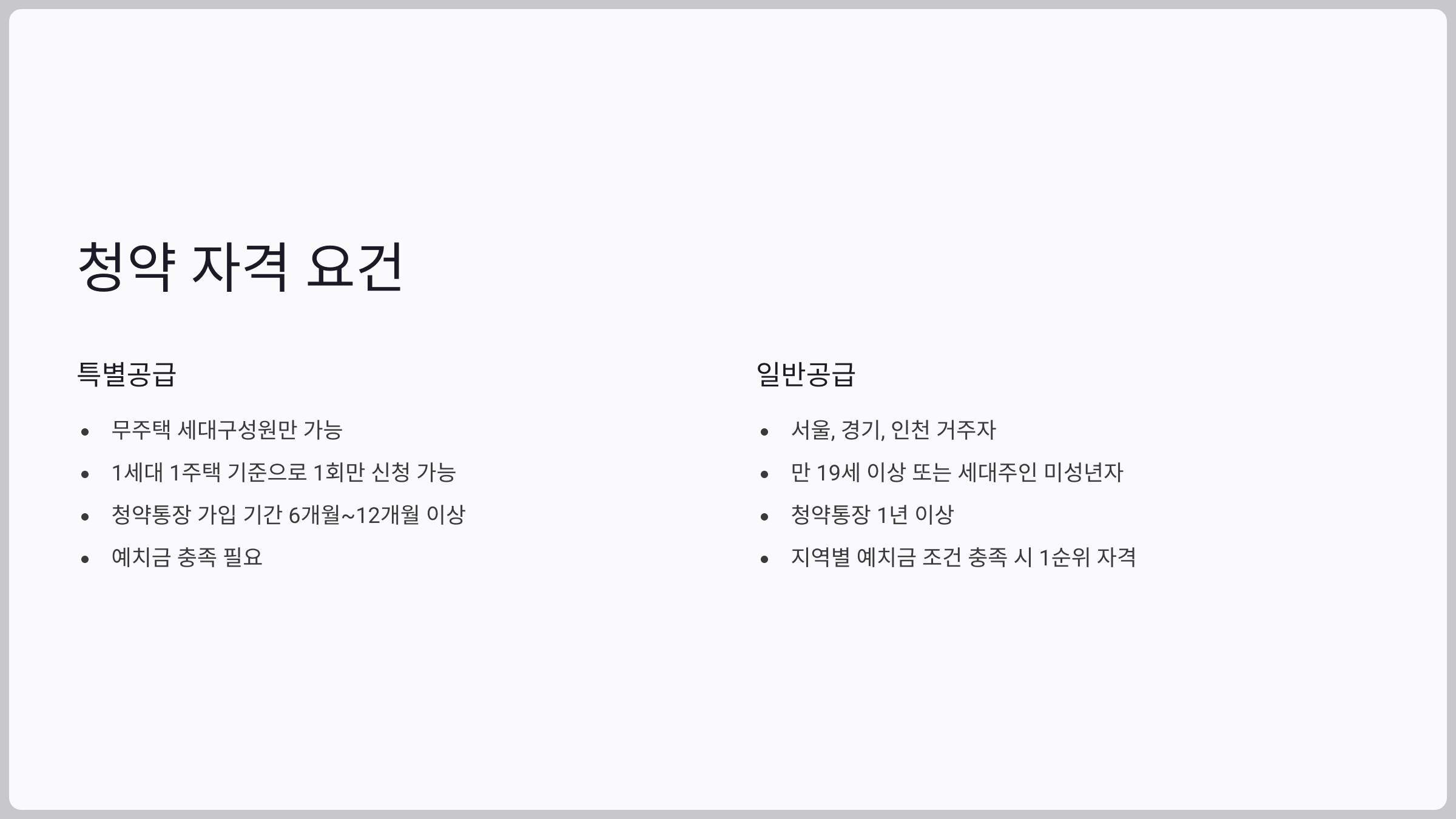 청약 자격 요건