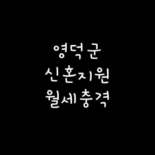 영덕군 청년 신혼부부 월세 지원 조건..