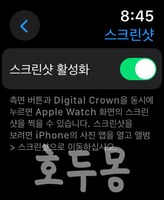 스크린샷 활성화