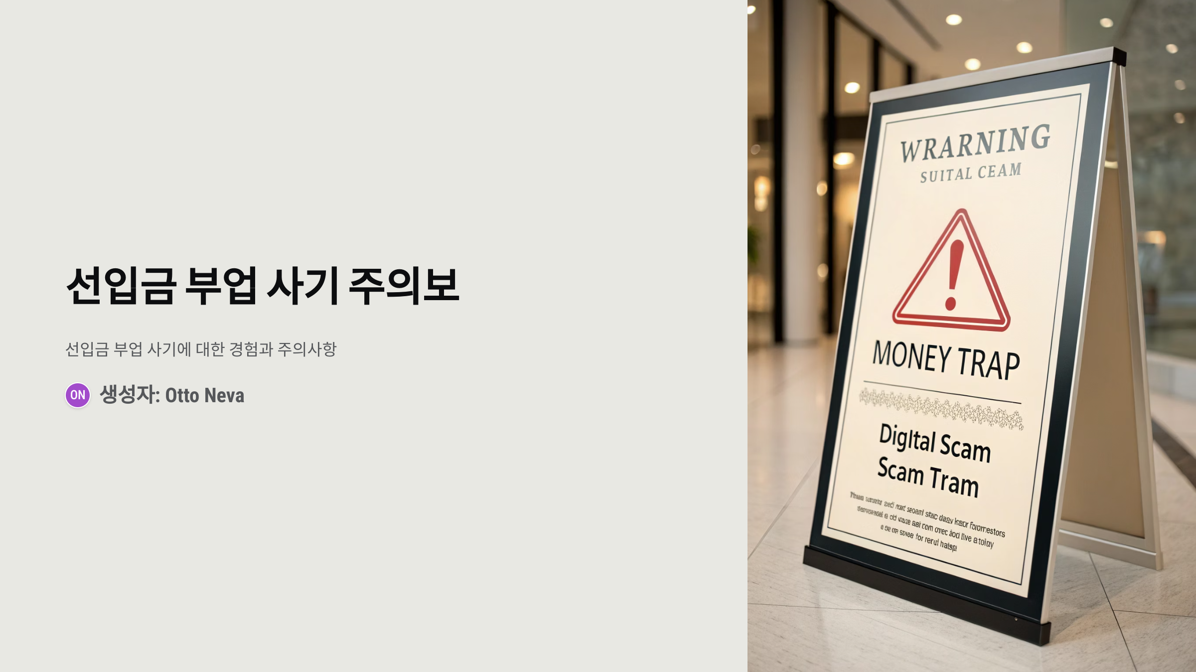 ‘선입금’이라는 말 나오면 무조건 사기입니다 (실제 당한 후기)