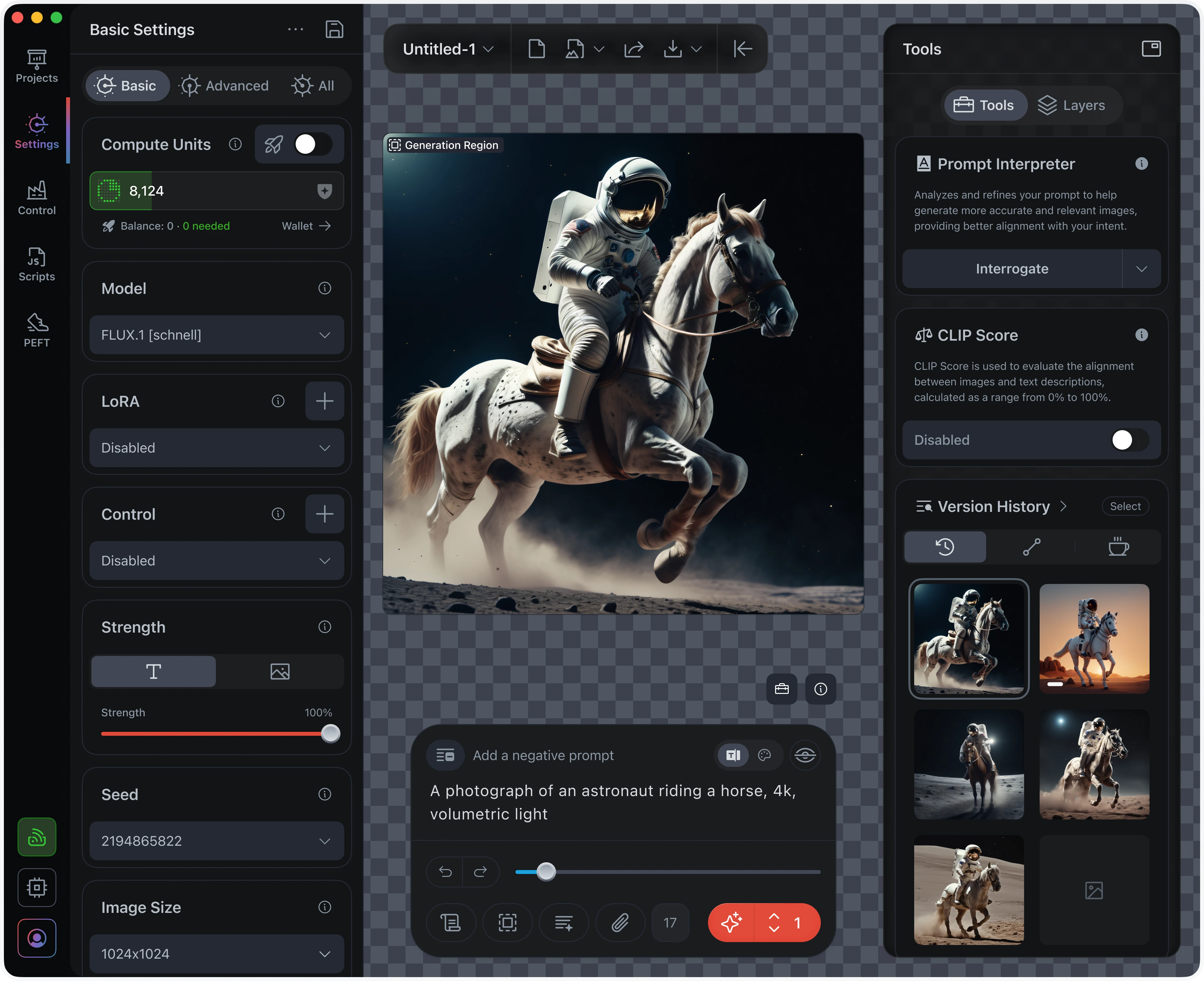 맥북의 Mac App Store 앱 검색창에서 Draw Things AI Generation 앱을 찾아 다운로드 버튼을 누르는 깔끔한 UI 화면
