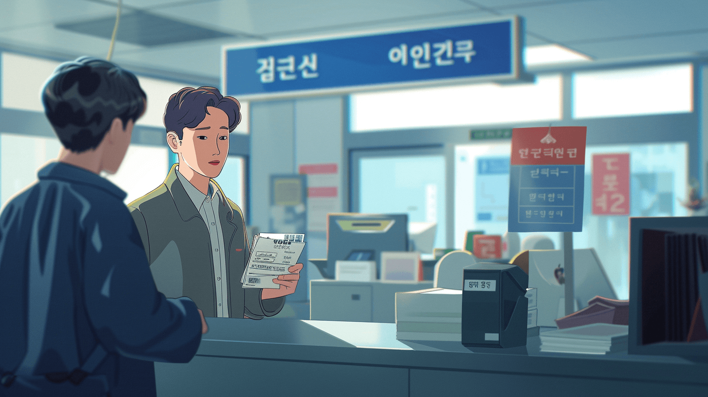 접수창구에-서-있는-사람-그림