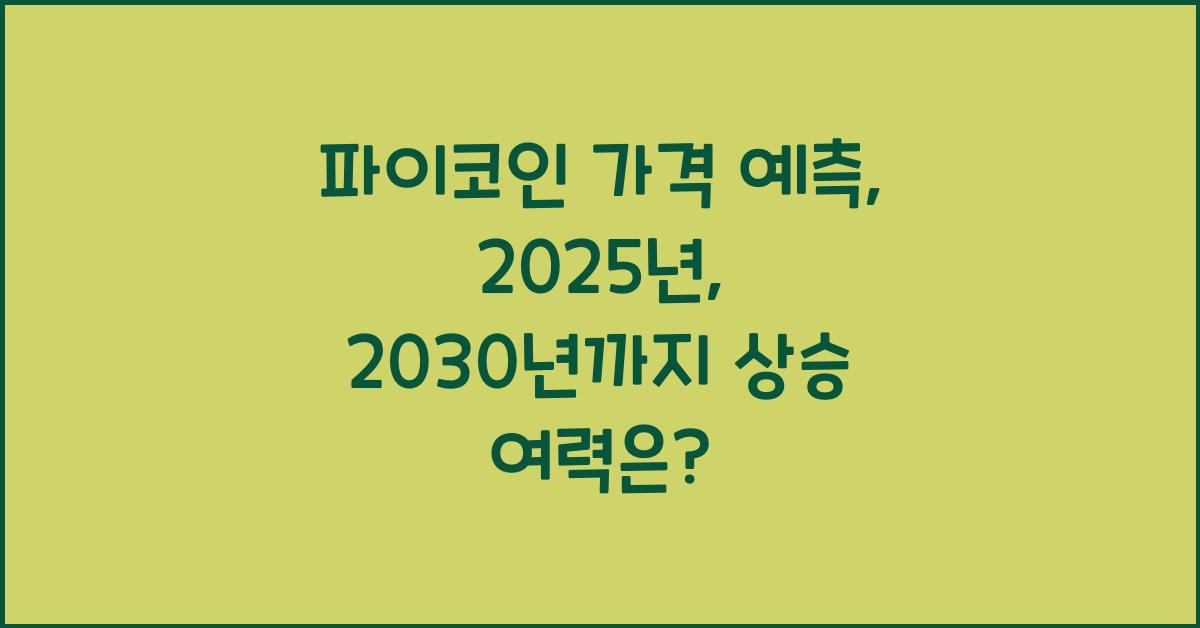 파이코인 가격 예측: 2025년, 2030년 전망은?