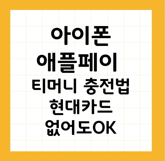 애플페이 티머니 충전법 현대카드없어도 된다