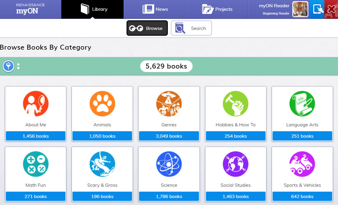 책 선택 첫 화면 및 보유 책 권수 표시