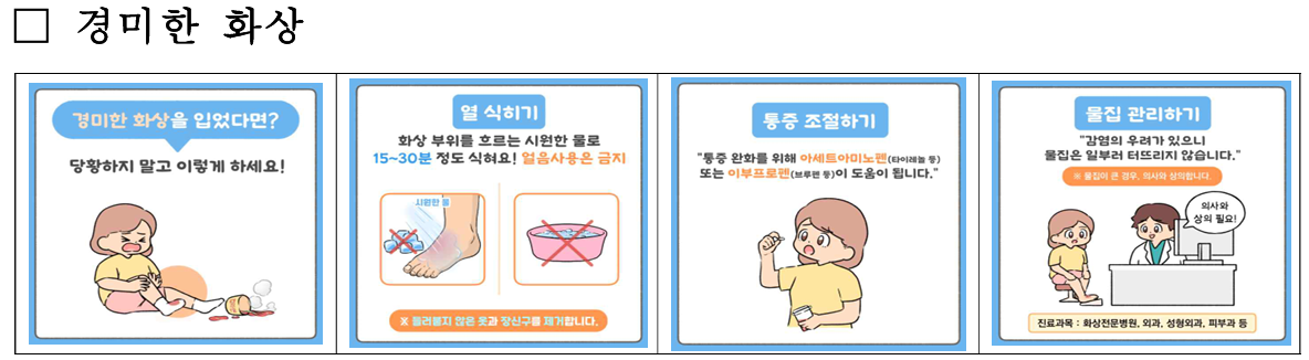 응급처치 경미한 화상