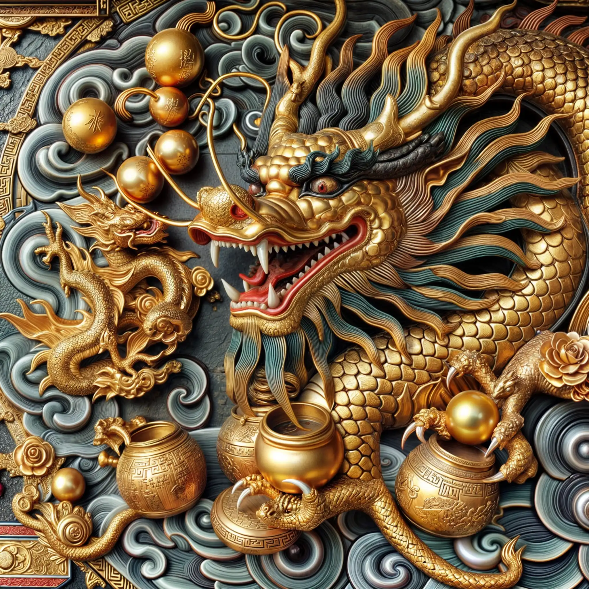 용이 금은 보화 등 보석을 지키는 꿈