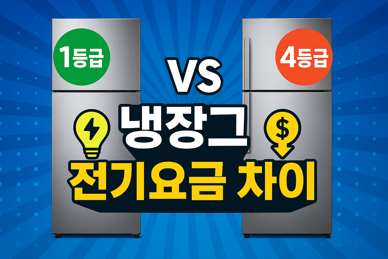 양문형 냉장고 에너지효율 4등급, 전기요금 차이