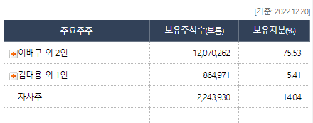 양지사 지분분포 상태