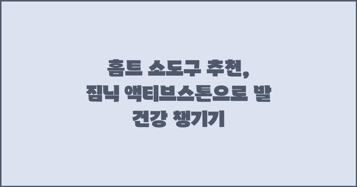 홈트 소도구 추천: 짐닉 액티브스톤