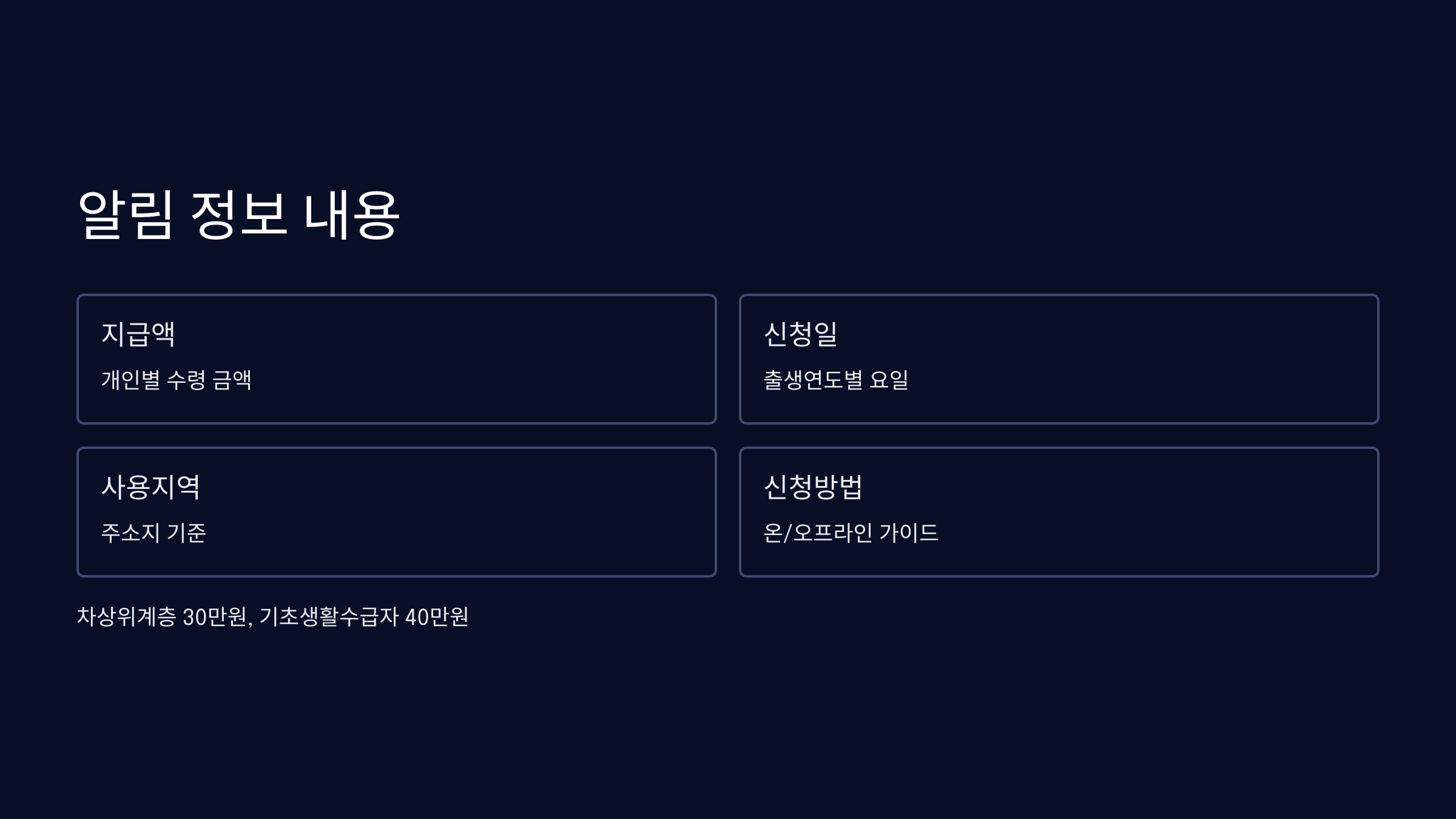 알림 해주는 정보