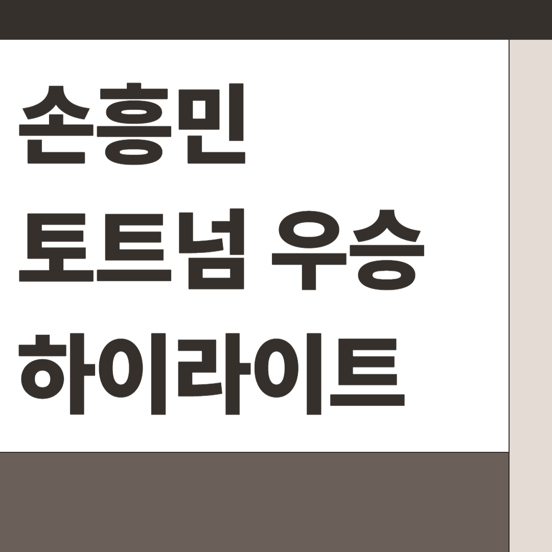 손흥민 토트넘 우승 하이라이트