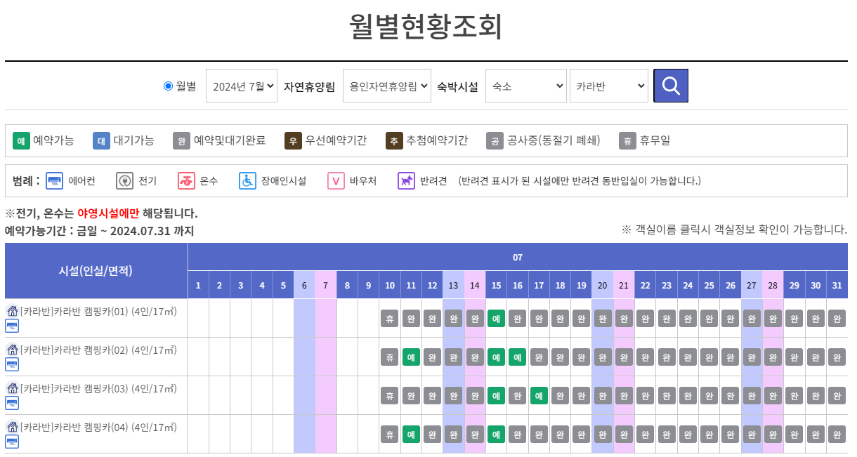 용인자연휴양림 예약