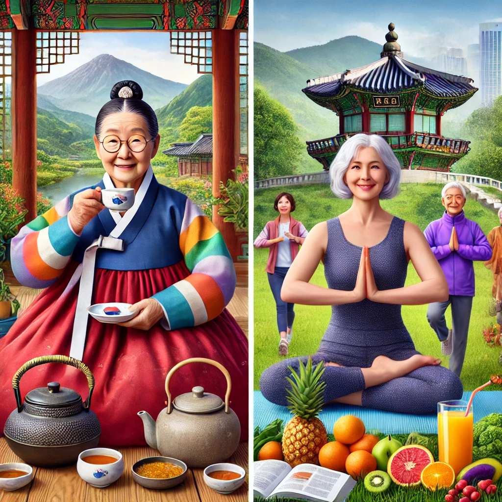 한국과 서양의 장수법 비교 사진