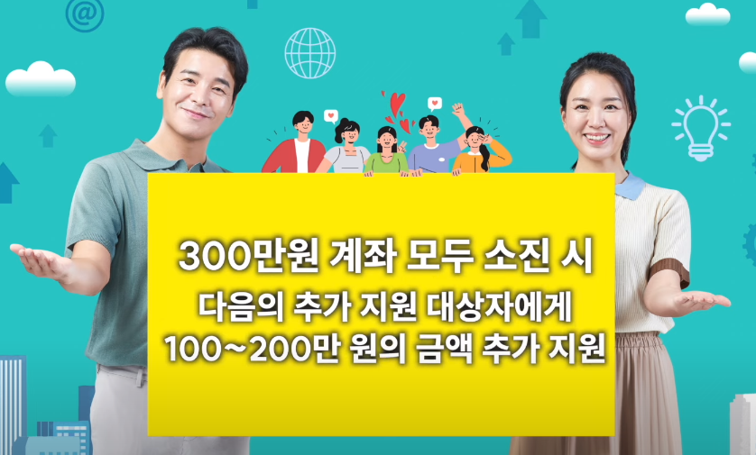 100~200만원의 금액을 추가 지원
