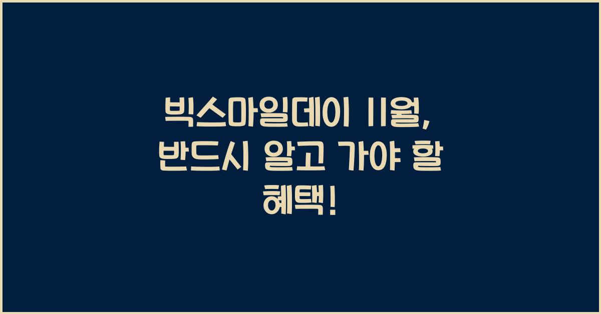 빅스마일데이 11월