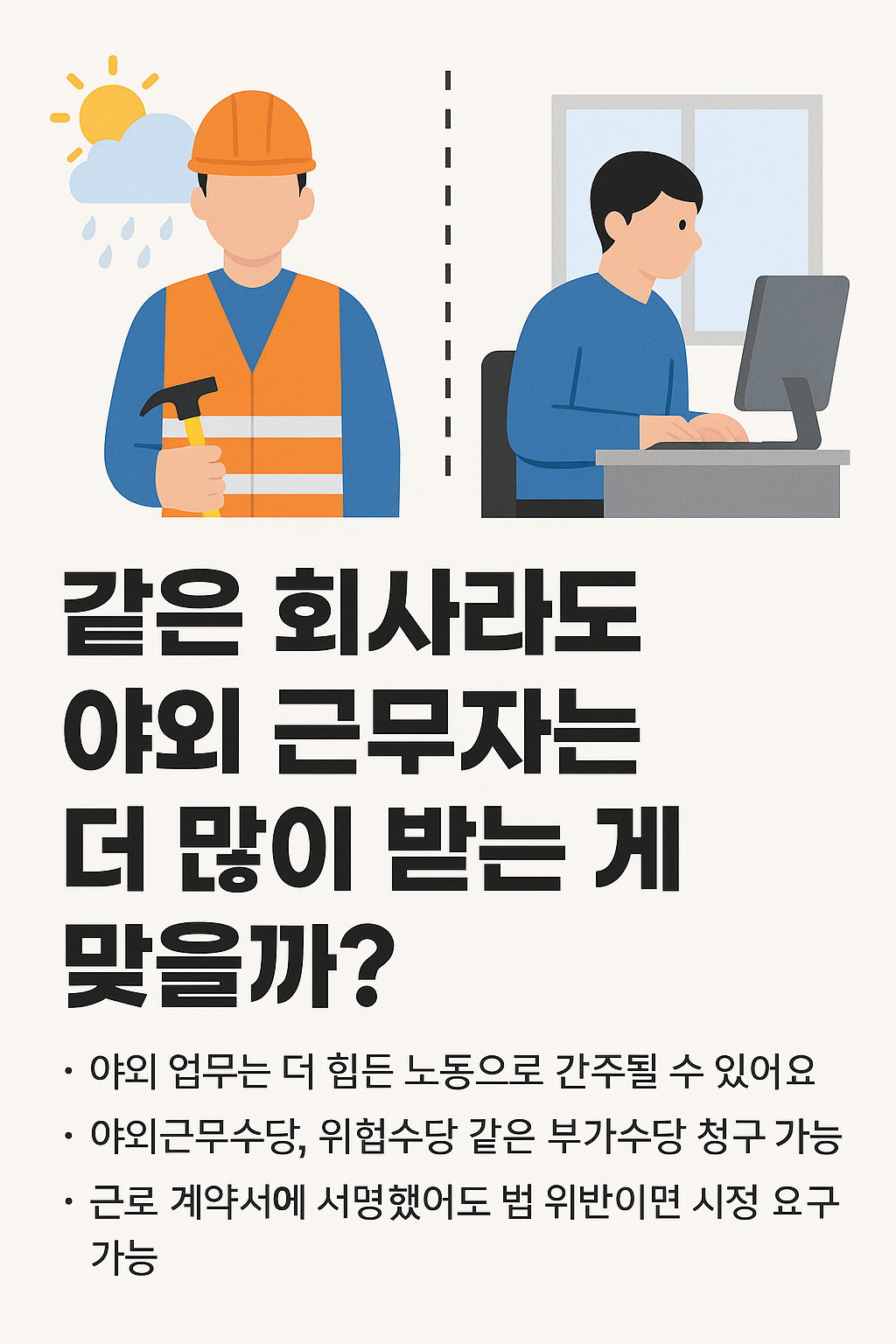 🌐 동일한 회사, 다른 근무 조건 – 불리함을 법적으로 시정할 수 있을까?