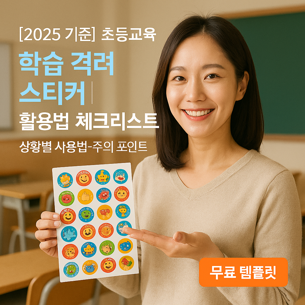 [2025 기준] 초등교육 학습 격려 스티커 ｜ 활용법 체크리스트