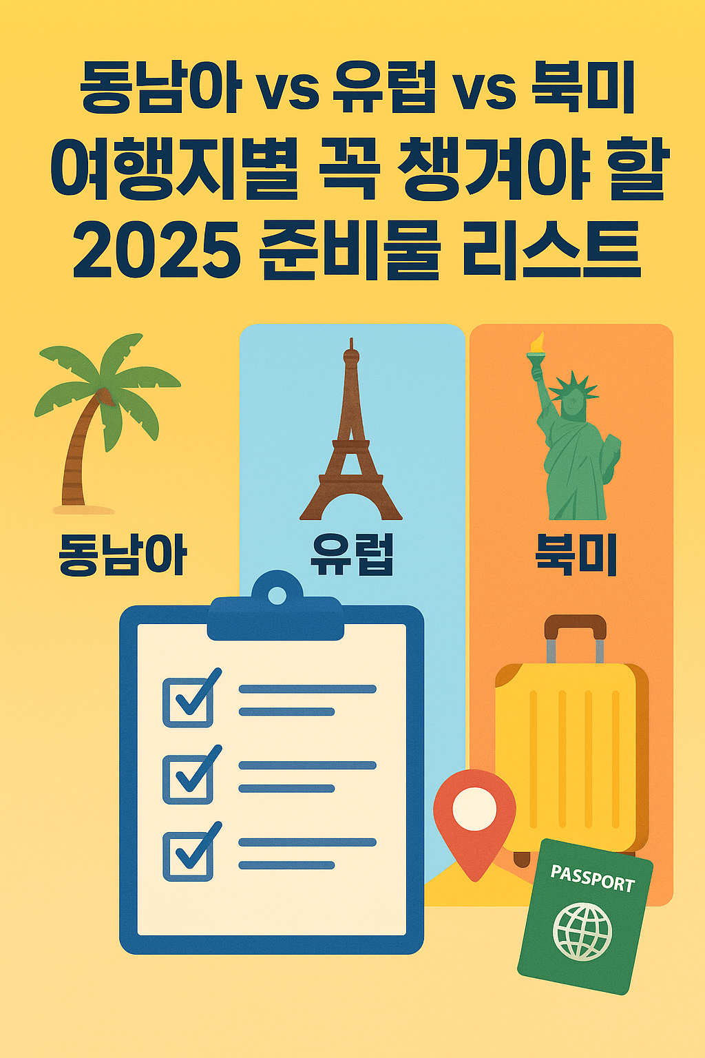 2025여행지별준비물리스트