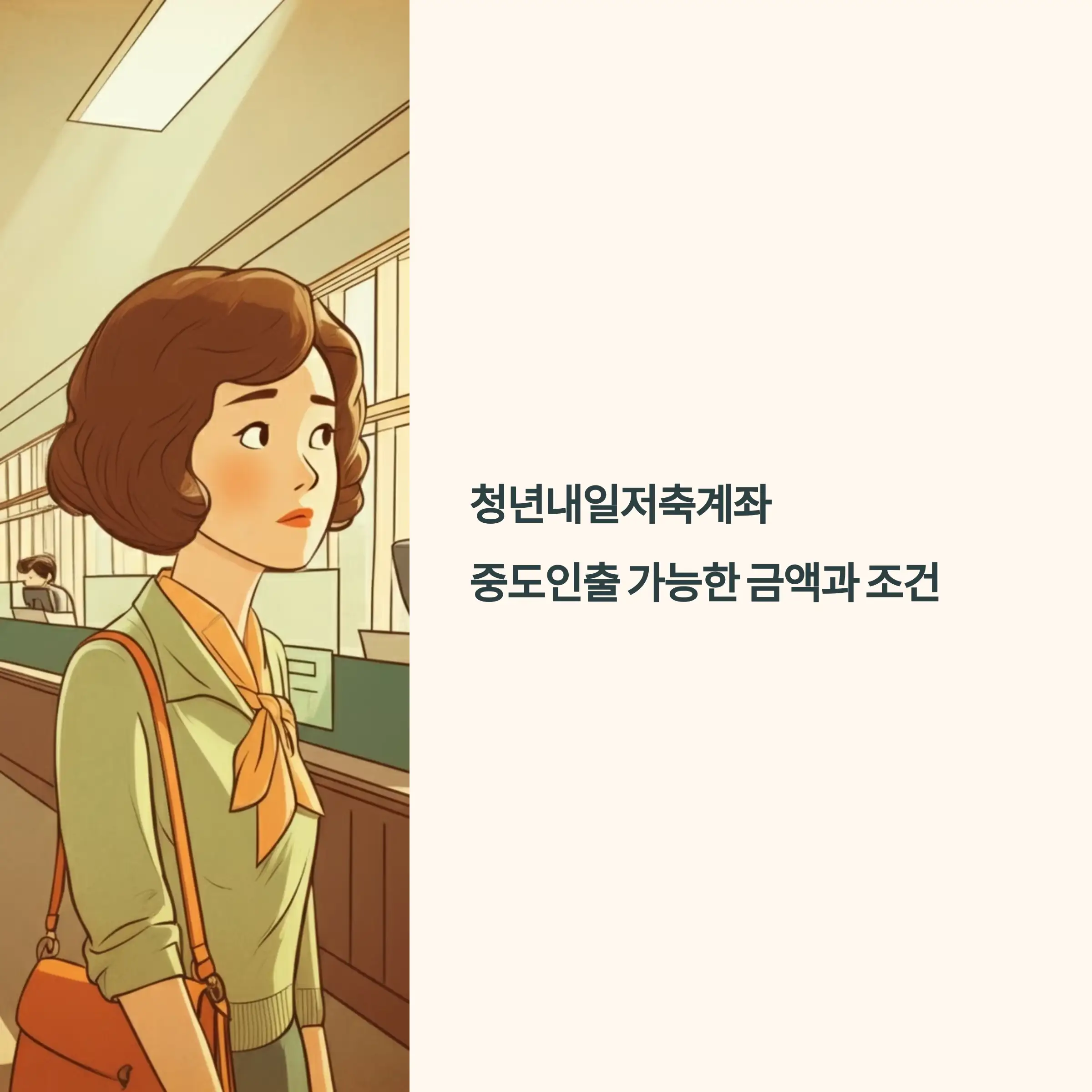 청년내일저축계좌 중도인출 가능한 금액과 조건