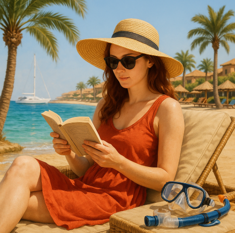 홍해 휴양지 후루가다 혼자 여행하는 모습