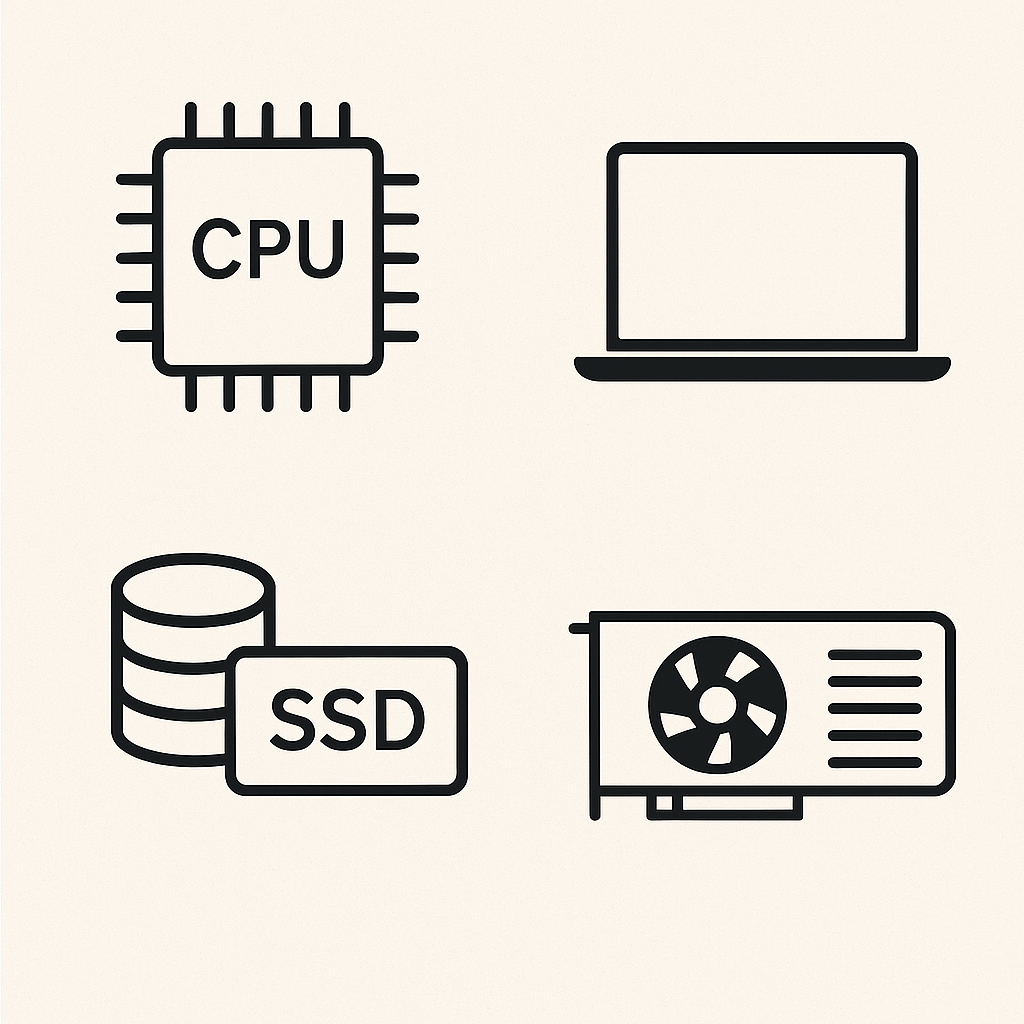 CPU,LAPTOP,SSD,GPU