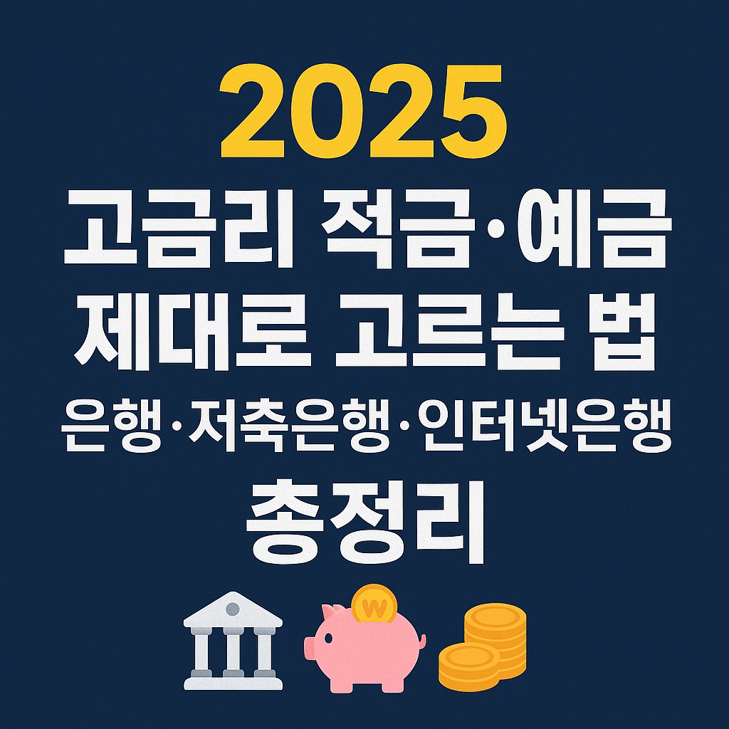 2025 고금리 적금·예금 제대로 고르는 법|은행·저축은행·인터넷은행 총정리
