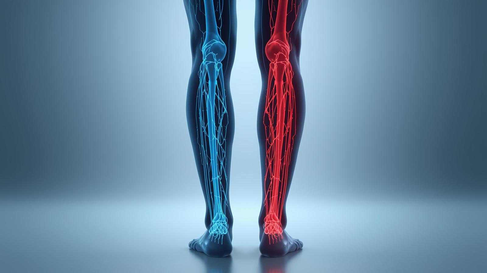 다리 혈류 순환 구조를 표현한 일러스트